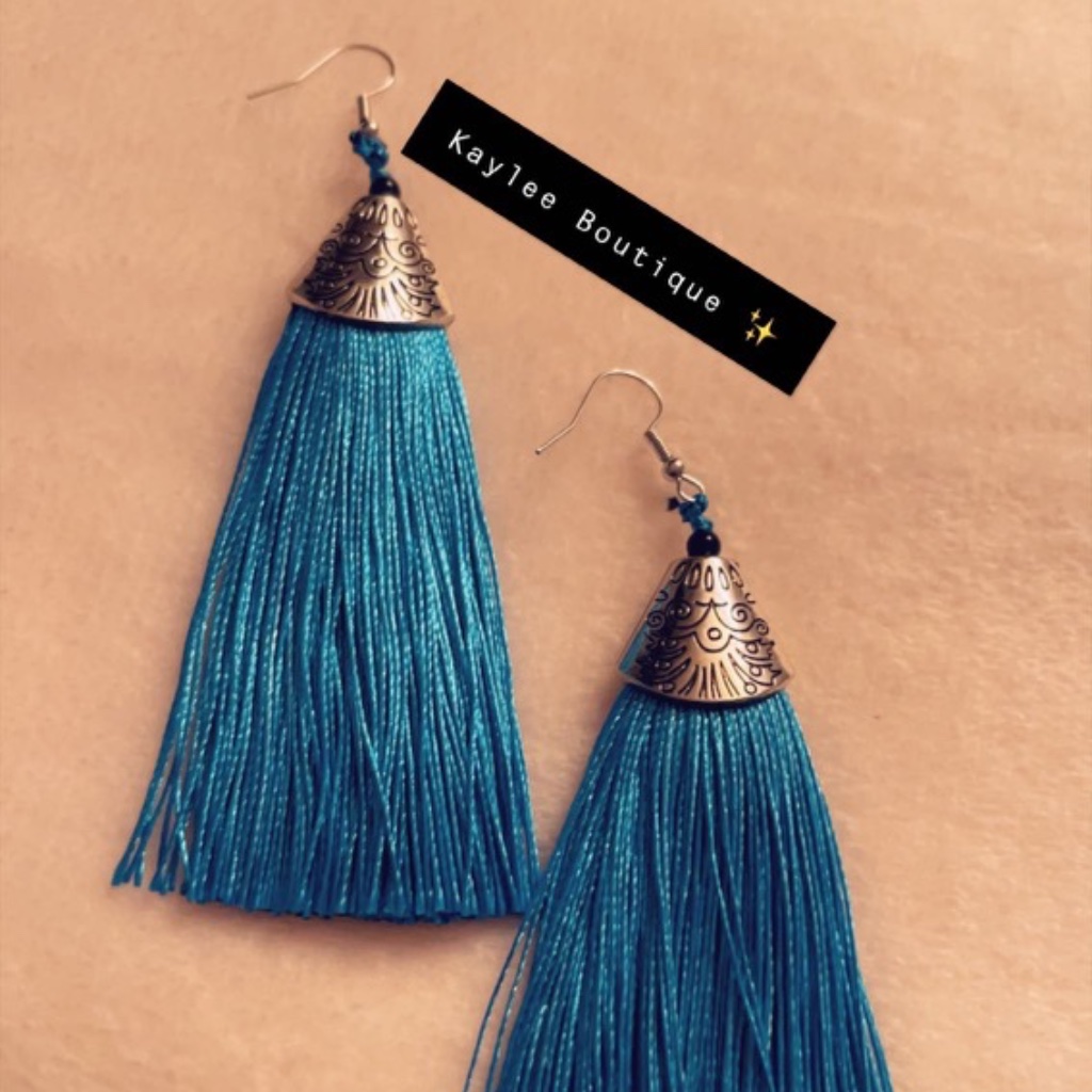 Turquoise Tassel Earrings